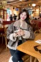 เช่าเสื้อกันหนาว รุ่น Grey PU Leather Sherpa Jacket WINTERCLOTHFA0004