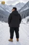 เช่าเสื้อกันหนาว รุ่น  Black Plus Size Hooded Padded Jacket WINTERCLOTHFA0111