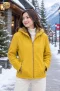 เช่าชุด Mustard Faux Leather Fur-Lined Hooded Jacket WINTERCLOTHFA0280