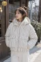 เช่าเสื้อกันหนาว รุ่น Urban Stripe Hooded Puffer Jacket WINTERCLOTHFA0104