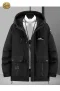 เช่าเสื้อกันหนาว รุ่น  Black Plus Size Hooded Padded Jacket WINTERCLOTHFA0111