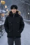 เช่าเสื้อกันหนาว Men’s Black Fur Hood Winter Parka WINTERCLOTHFA0124