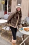 เช่าเสื้อกันหนาว รุ่น Grey PU Leather Sherpa Jacket WINTERCLOTHFA0004