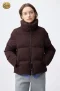 เช่าเสื้อกันหนาว รุ่น Brown Hooded Puffer Jacket WINTERCLOTHFA0289