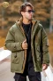 เช่าเสื้อกันหนาว รุ่น Plus Size Hooded Padded Parka Jacket - Army Green WINTERCLOTHFA0113