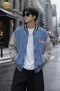 เช่าแจ็กเกตยีนส์ทรง Varsity สีฟ้า Denim Varsity Jacket WINTERCLOTHFA0282