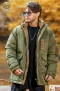 เช่าเสื้อกันหนาว รุ่น Plus Size Hooded Padded Parka Jacket - Army Green WINTERCLOTHFA0113