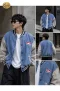 เช่าแจ็กเกตยีนส์ทรง Varsity สีฟ้า Denim Varsity Jacket WINTERCLOTHFA0282