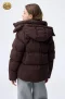 เช่าเสื้อกันหนาว รุ่น Brown Hooded Puffer Jacket WINTERCLOTHFA0289