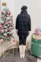 เช่าเสื้อโค้ทผู้หญิง  รุ่น Black and White Plaid Single Breasted Coat	2107GCL1346FABK1