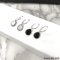 DROP CHARM STONE HOOPS  EARRINGS SILVER 925