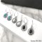 DROP BALINESE OXIDIZED POLISHED WITH STONE HOOPS 12 MM. EARRINGS SILVER 925