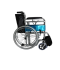 รถเข็นผู้ป่วย รถเข็นนั่งถ่าย All in one พับได้ มี กระโถนรองถ่าย