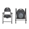 เก้าอี้นั่งถ่าย พร้อมพนักพิง พับได้ - สีดำ Foldable Commode Chair