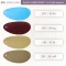 ตัวอย่างสีหนัง PVC รหัส 210 สีฟ้าสว่าง (210-13) สีหมู/แดงเลือดหมู (210-14) สีไข่ (210-15) และสีกากี (210-16) หลังผ้ายืด