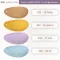 ตัวอย่างสีหนัง PVC 392 เฉดคัลเลอร์ฟูล สีไข่เข้ม สีมัสตาร์ด สีม่วงลาเวนเดอร์ และสีฟ้า หลังผ้ายืด