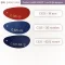 ตัวอย่างสีหนัง PVC รหัส C325 หลังผ้าขน สีแดง (C325-19) สีทะเลอ่อน (C325-20) และสีทะเลแก่ (C325-62/2) เช็ดทำความสะอาดง่าย