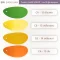 ตัวอย่างสีหนังเทียม PVC C6 สีเขียวสด เหลืองอ่อน เหลืองแก่ ส้ม รหัส C6-12 C6-13 C6-14 C6-15