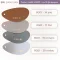 ตัวอย่างสีหนัง PU สัมผัสนุ่ม รหัส RG01 โทนสีคลาสสิก สีแทน (RG01-14) สีโทป (RG01-17) สีเทากลาง (RG01-19) และสีเทาอ่อน (RG01-29)