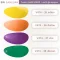 ตัวอย่างสีหนัง PVC รหัส V474 สีเหลืองสด สีส้มแมนดาริน สีม่วงเข้ม และสีเขียวสด ผิวหน้าเช็ดล้างง่าย