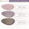 ตัวอย่างสีหนัง V485 สีชมพู (V485-1) สีม่วงอ่อน (V485-2) และสีน้ำตาลเทา (V485-3)