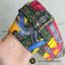 Used  H​E​R​M​E​S Twilly​ ผ้าพันหูกระเป๋า​ ลายเข็มขัด​ น้ำเงินเทา หลากสี