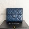 Used​ -​Chanel CC Compact Flap​ Wallet​ ใบสั้น​ 3พับ น้ำเงินเข้ม