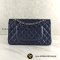 USED  C​H​AN​E​L  Classic 10 Flap Navy Blue SHW