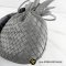 U​S​E​D B​O​T​T​E​G​A Small Women Woven Grey Leather Crossbody handbags