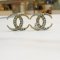 Used -​ Chanel Earrings CC 2cm Gold Crystal