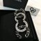 Chanel Earring​ Chain​ Black Letter Crgstal​ 2.5cm