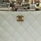 Used - Chanel Shouder​ ​Bag​ Canvas​ White​ GHW​