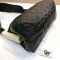 Chanel Vintage​ Calf Black Hond Bag พลาสติก​ขอบขาวปั๊มตารางสี่เหลี่ยม​