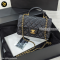 Chanel Classic mini 8” with top handle in black caviar GHW  แบรนด์เนมมือสอง