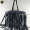 Balenciaga Black Laundry Cabas Fringe Leather Tote Bag