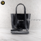 Balenciaga Textured Patent XXS Everyday Logo Tote In Black