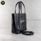 Balenciaga Textured Patent XXS Everyday Logo Tote In Black
