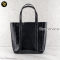 Balenciaga Textured Patent XXS Everyday Logo Tote In Black