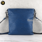 Bottega Blue intrecciato Leather Messenger Bag