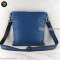 Bottega Blue intrecciato Leather Messenger Bag