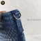 Bottega Blue intrecciato Leather Messenger Bag