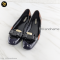 Bottega Bow Embellisshed patch work flats Vernis