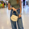 Bottega Intrecciato Shoulder Bag Lamb ขาวงาช้าง