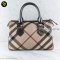 Burberry	Beige Faux Leather Shoulder Bag	Canvas