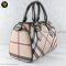 Burberry	Beige Faux Leather Shoulder Bag	Canvas