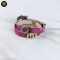 Bvlgari Leather Double Coil Wrap Bracelet Leather/GHW ม่วง