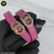 Bvlgari Leather Double Coil Wrap Bracelet Leather/GHW ม่วง แบรนด์เนมมือสอง