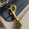 Celine Trapez Calf-หนังกลับ Beige Black แบรนด์เนมมือสอง