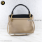 Celine Trapez Calf-หนังกลับ Beige Black แบรนด์เนมมือสอง