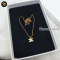 Celine Triomphe Rhinestone Necklace Gold Finish Brass Crystal